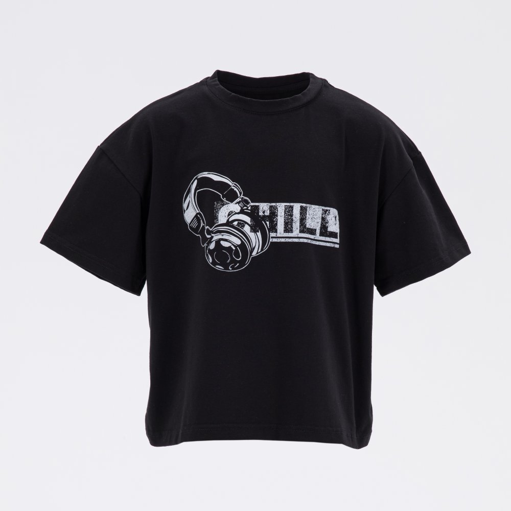 07702035-41 Футболка оверсайз для мальчика черный, все фото 1