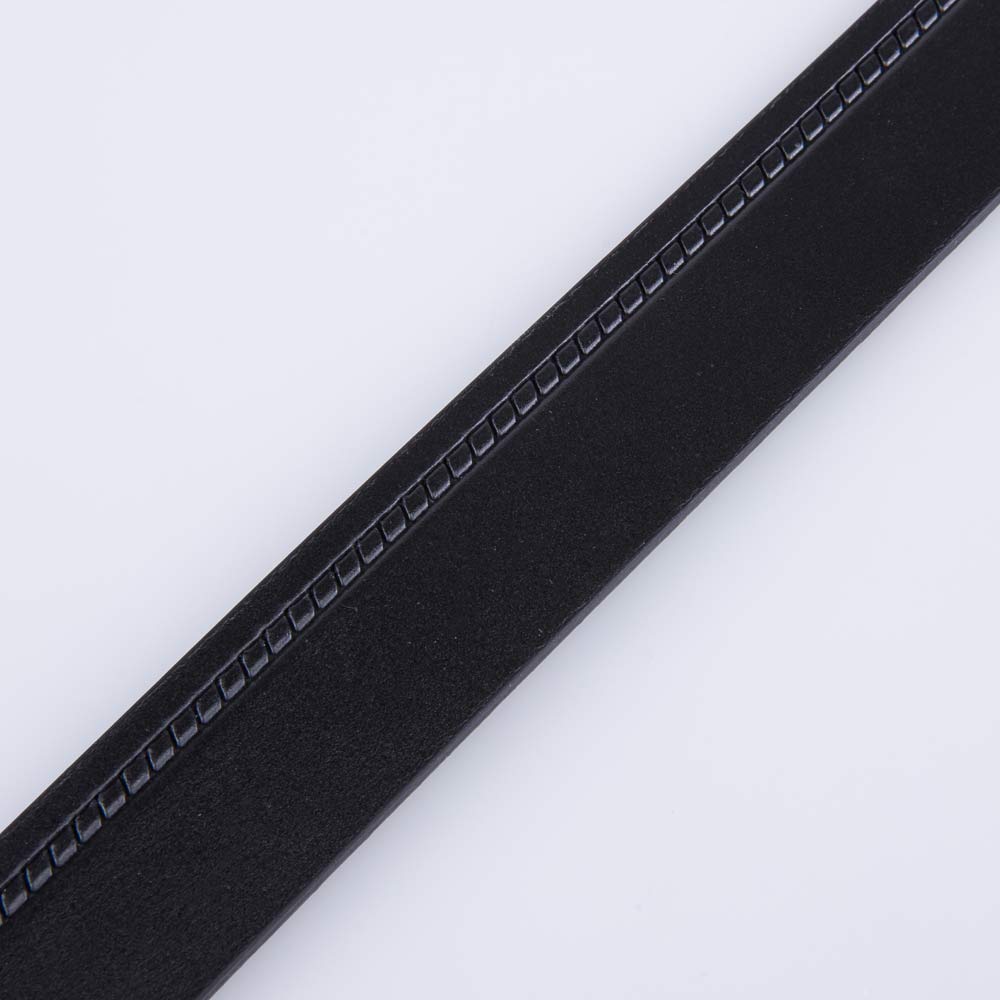 03704028-31 Ремень кожаный черный с тиснением Колосок, все фото 4