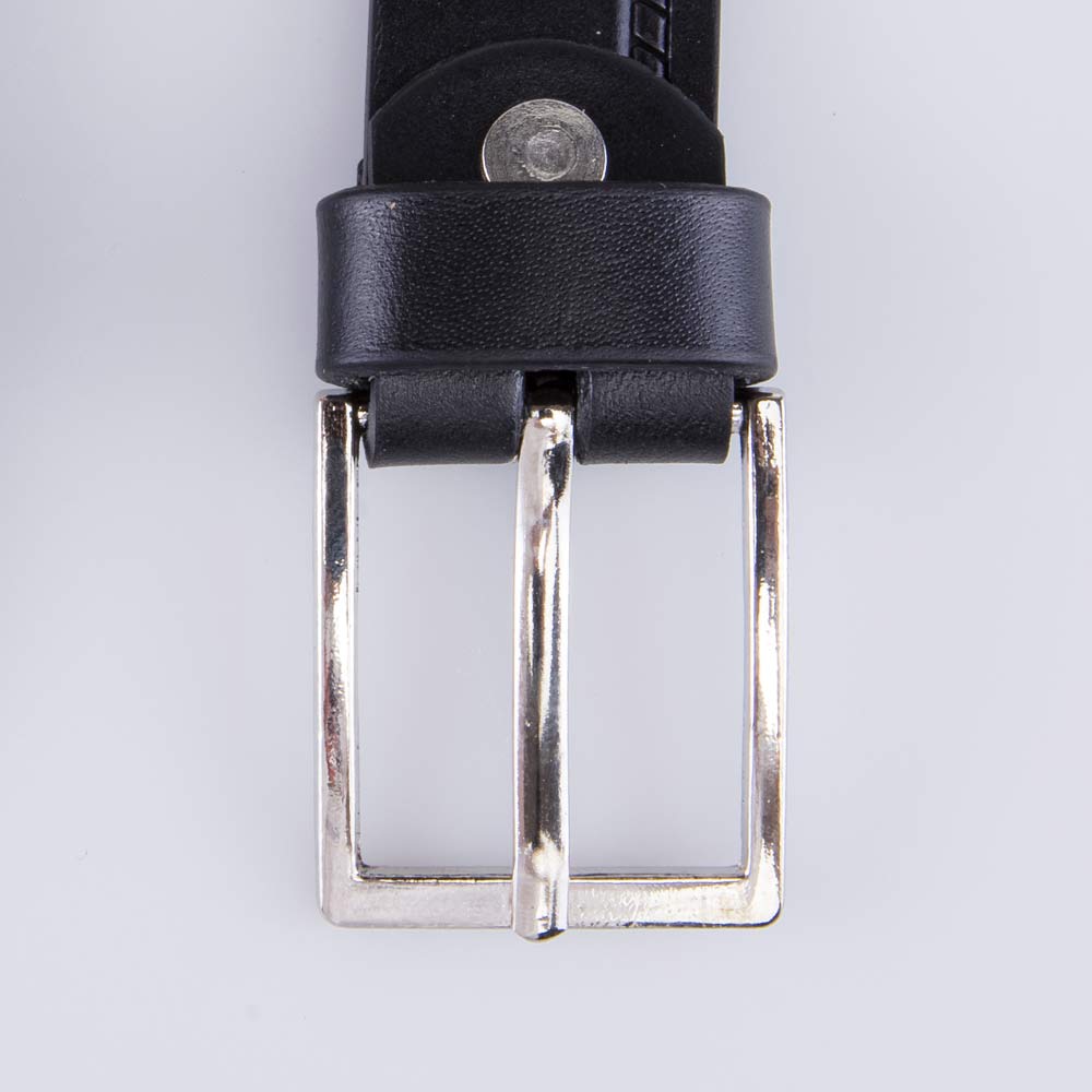 03704028-31 Ремень кожаный черный с тиснением Колосок, все фото 5