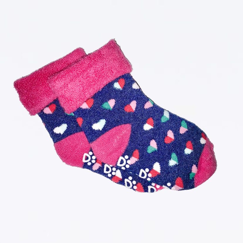 07842353-40 Носки детские с тормозами махровые синий-фуксия, все фото 1