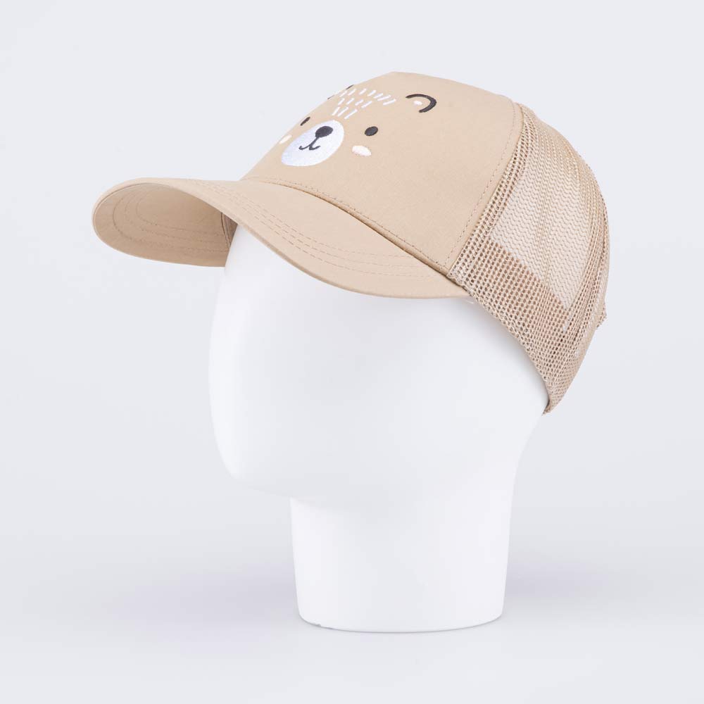 07709060-40 Кепка-бейсболка с сеткой для мальчика бежевый, все фото 2