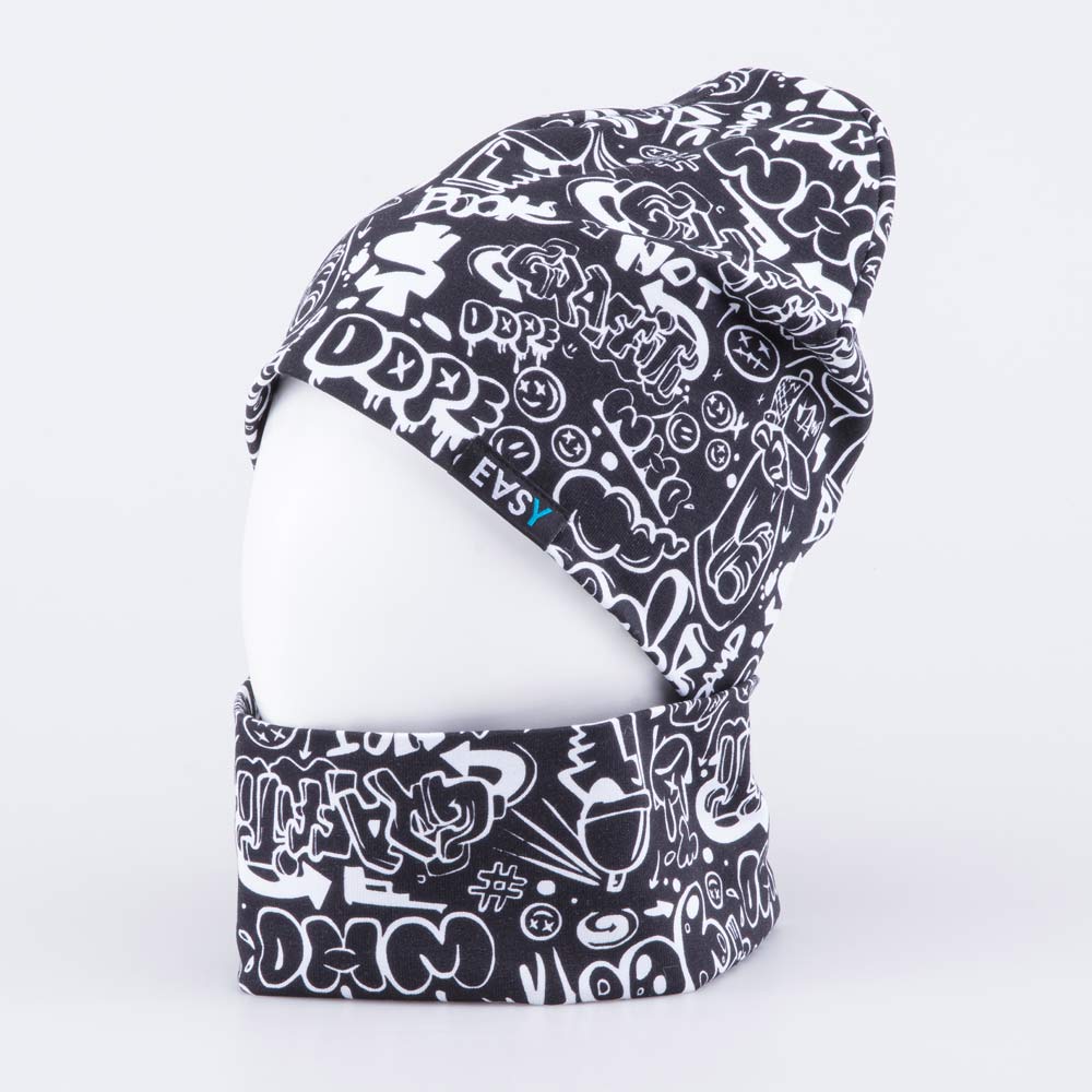 07711922-41 Комплект шапка+снуд для мальчика Граффити черный, все фото 1