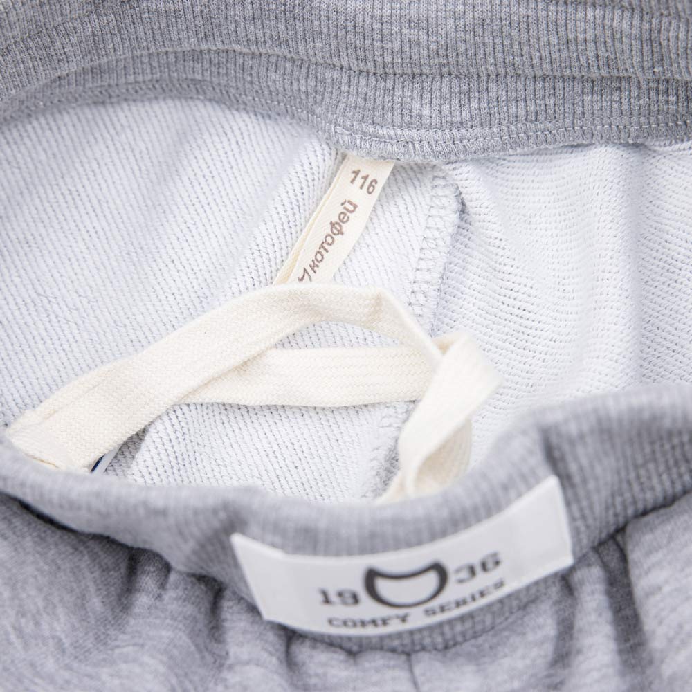 07759055-40 Брюки-джоггеры детские светло-серый, все фото 3