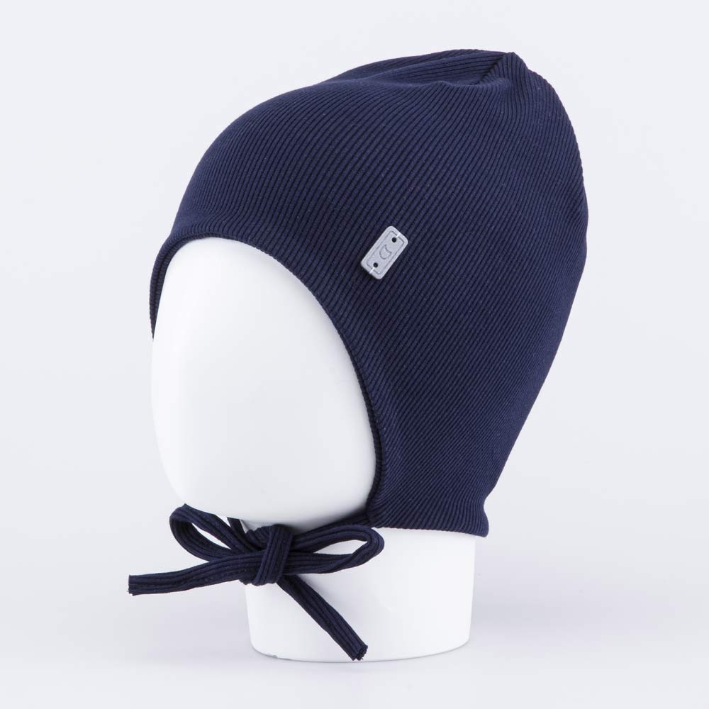 07711642-43 Шапка детская с завязками темно-синий, все фото 1