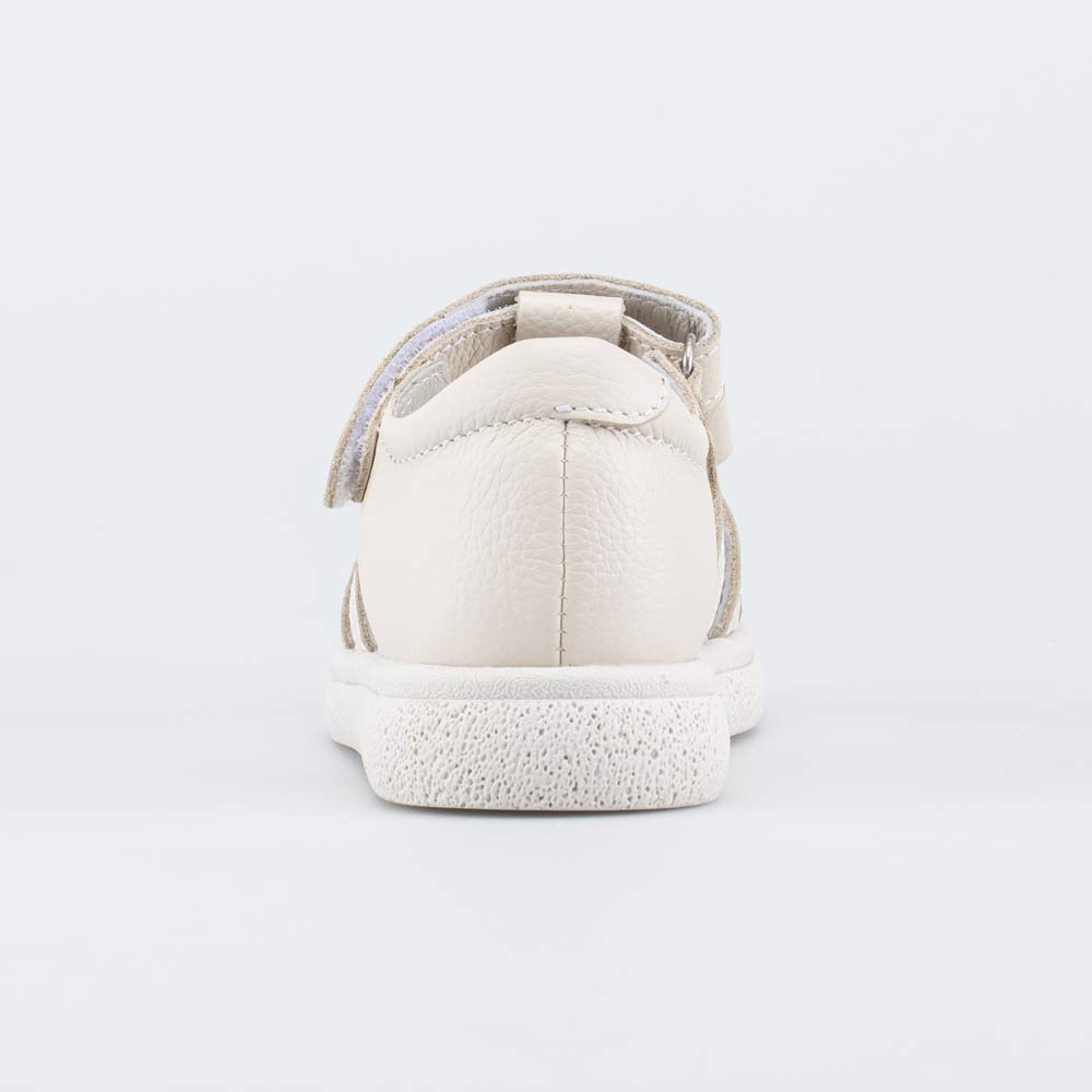 522200-21 Кожаные сандалии на липучках Бантик бежевый, все фото 5