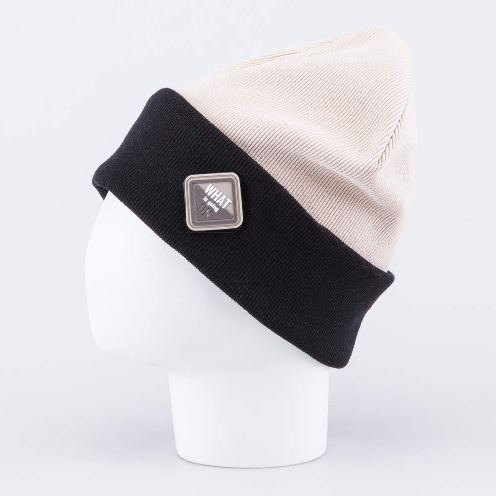 07711956-44 Шапка с отворотом для мальчика бежевый, все фото 2