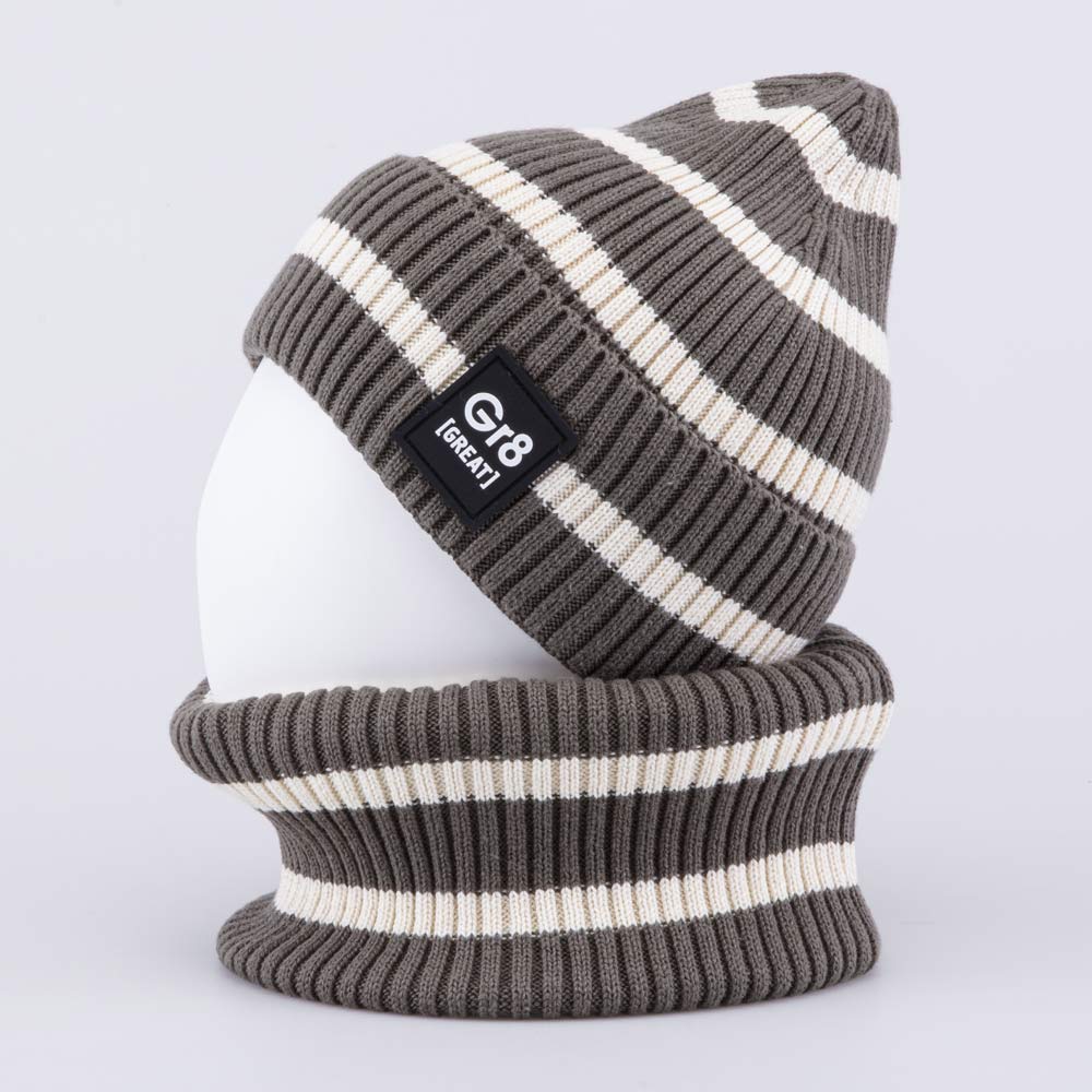 07704001-40 Комплект шапка+снуд бело-зеленый, все фото 3