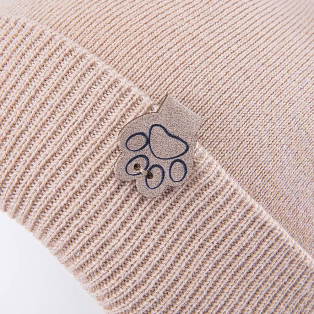 07704002-40 Теплый комплект шапка на завязках+снуд бежевый, все фото 4