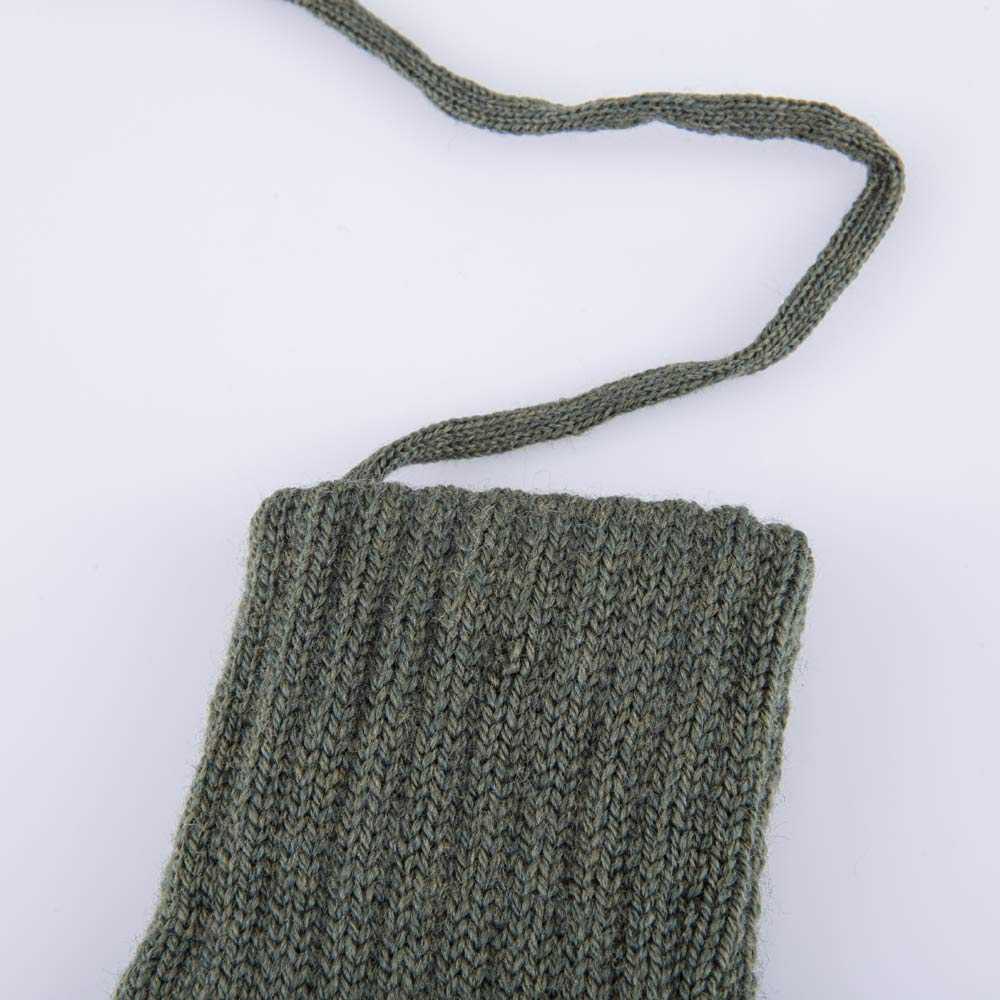 07721195-40 Варежки двухслойные из шерсти мериноса темно-зеленый, все фото 2