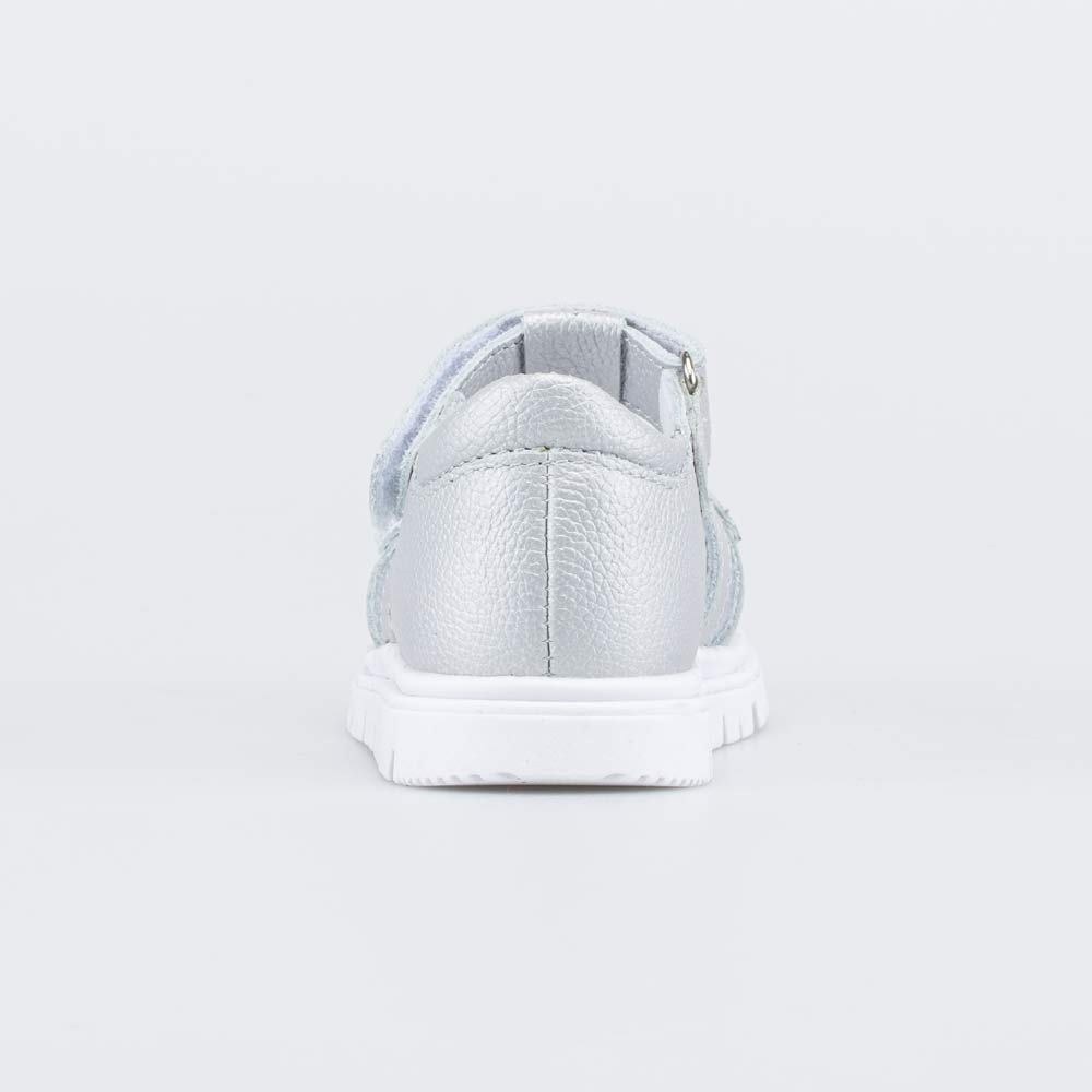 122225-21 Кожаные сандалии на липучках Серебро, все фото 5