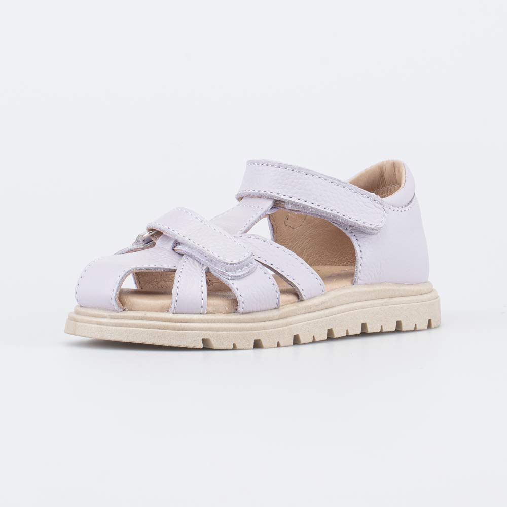 122225-22 Кожаные сандалии на липучках Нежная Лаванда, все фото 1