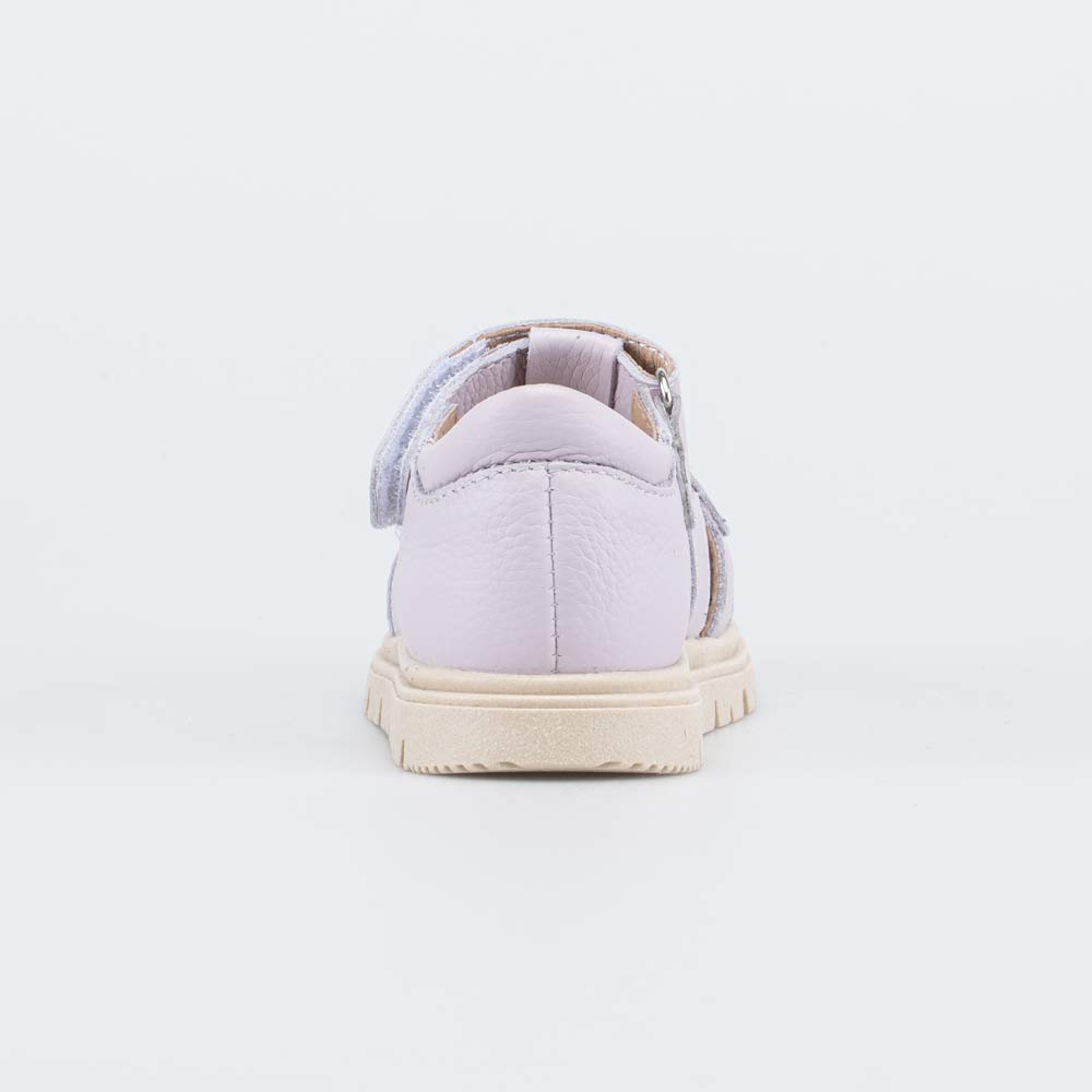 122225-22 Кожаные сандалии на липучках Нежная Лаванда, все фото 5