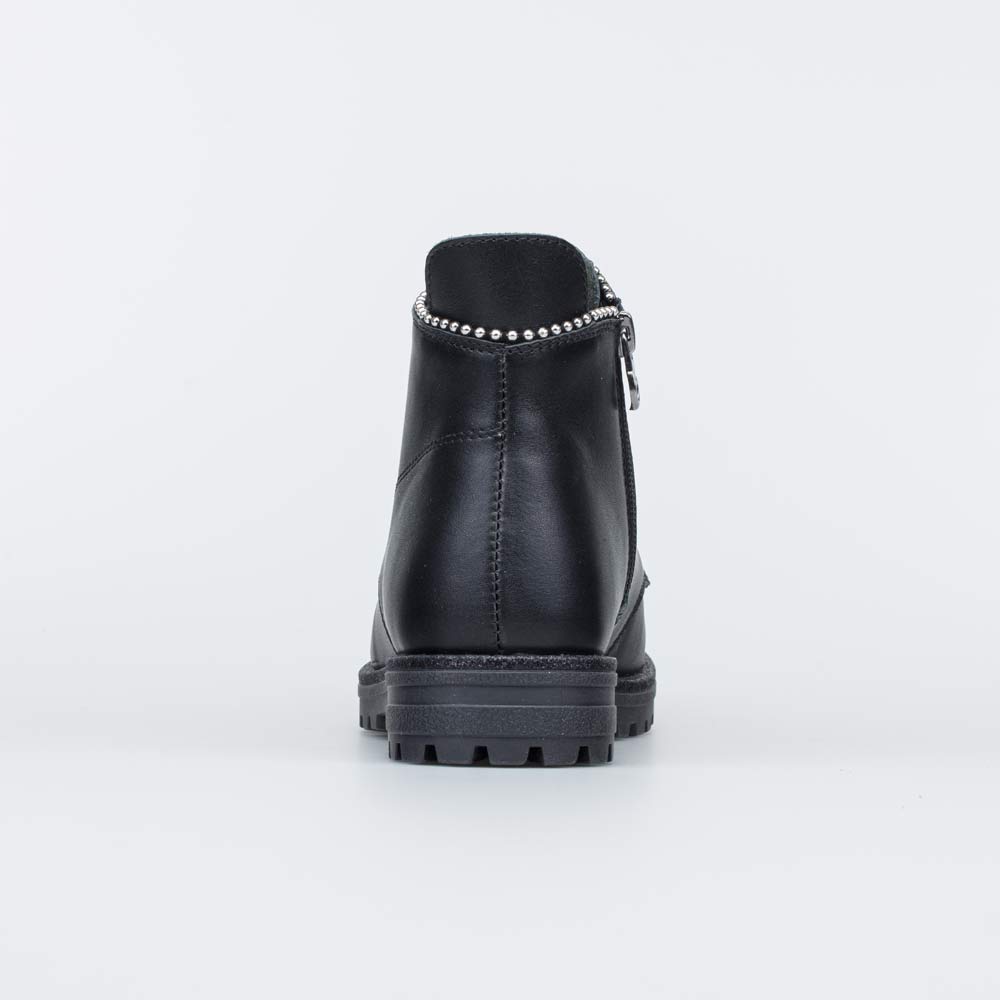 552268-21 Кожаные ботинки для девочки черного цвета , все фото 5