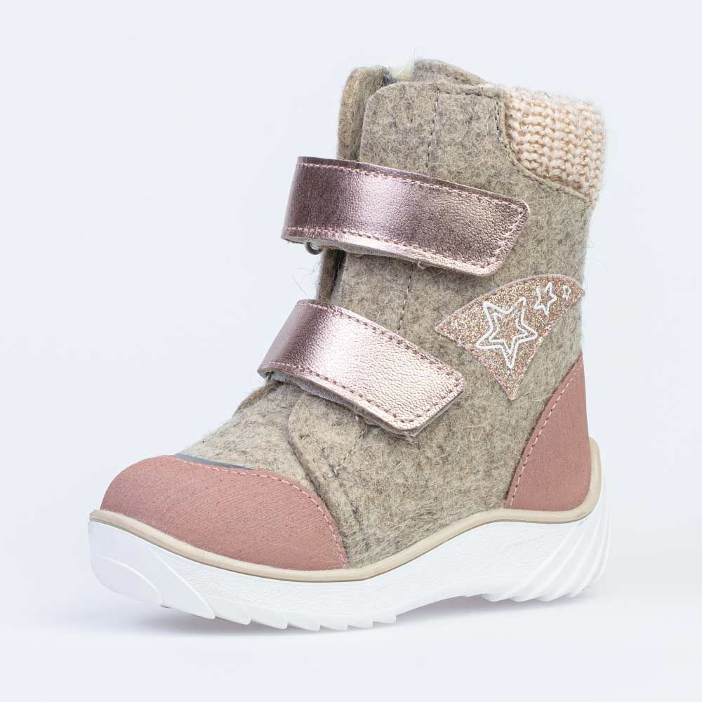 157005-43 Валенки на липучках Звездочка бежевый, все фото 1