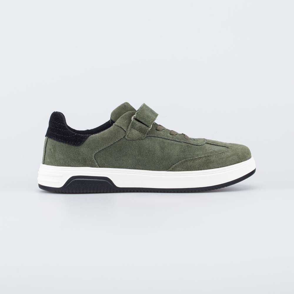 732443-11 Велюровые кеды для мальчика оливковые, все фото 2