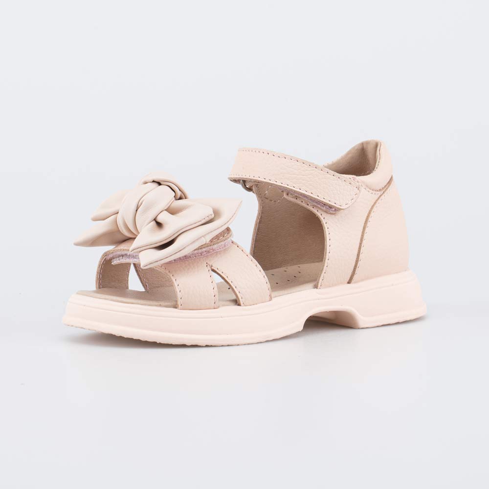 622521-22 Кожаные босоножки для девочки Бант розовый, все фото 1