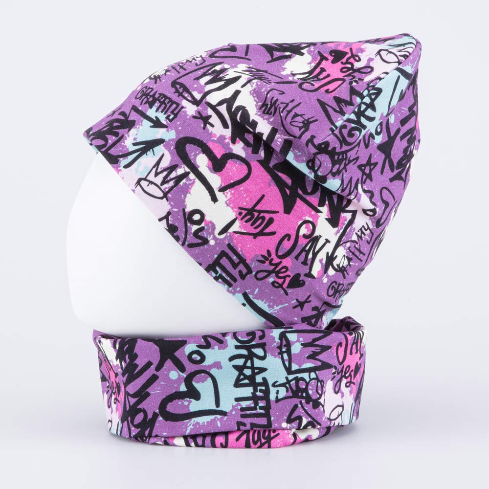 07811956-41 Комплект шапка+снуд для девочки сиреневый, все фото 2