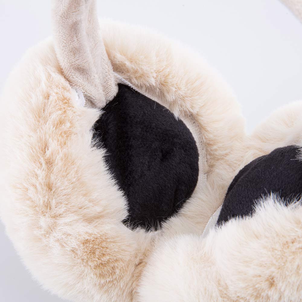 07818001-40 Меховые наушники для девочки Бежевый, все фото 4