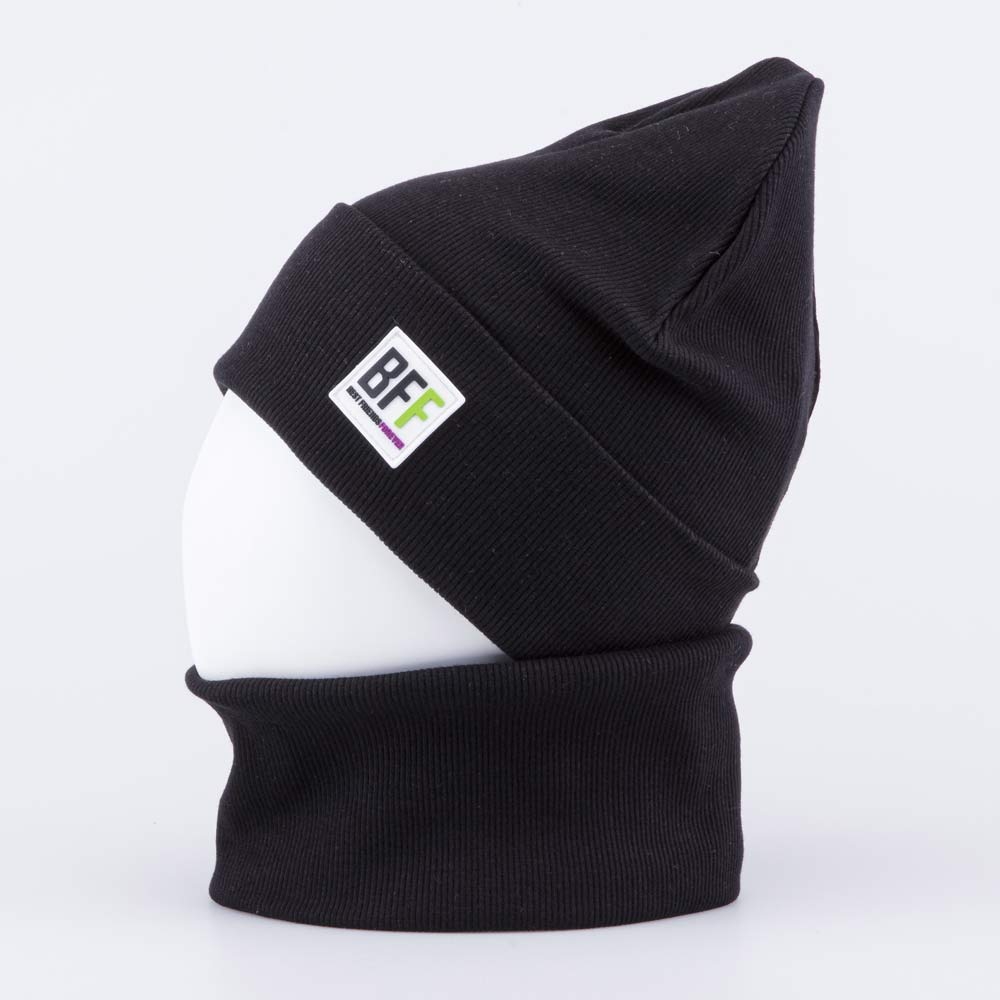 07711965-40 Комплект шапка+снуд для мальчика черный, все фото 2