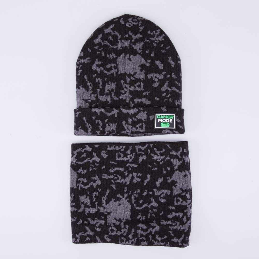 07711986-40 Комплект шапка+снуд черный, все фото 1