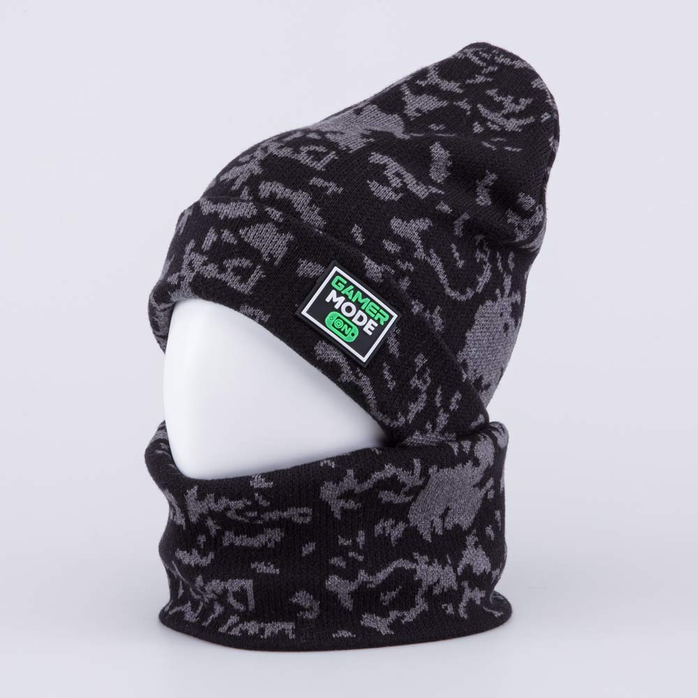 07711986-40 Комплект шапка+снуд черный, все фото 2