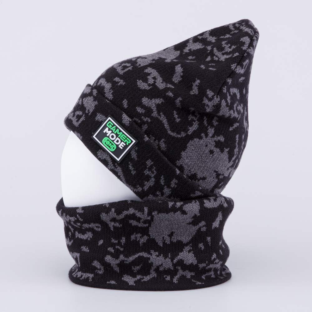 07711986-40 Комплект шапка+снуд черный, все фото 3