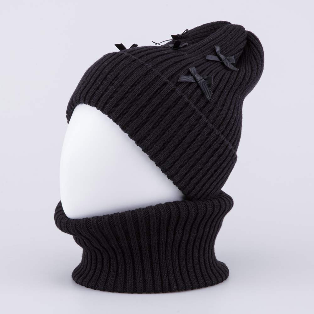 07811439-41 Комплект шапка+снуд черный, все фото 2