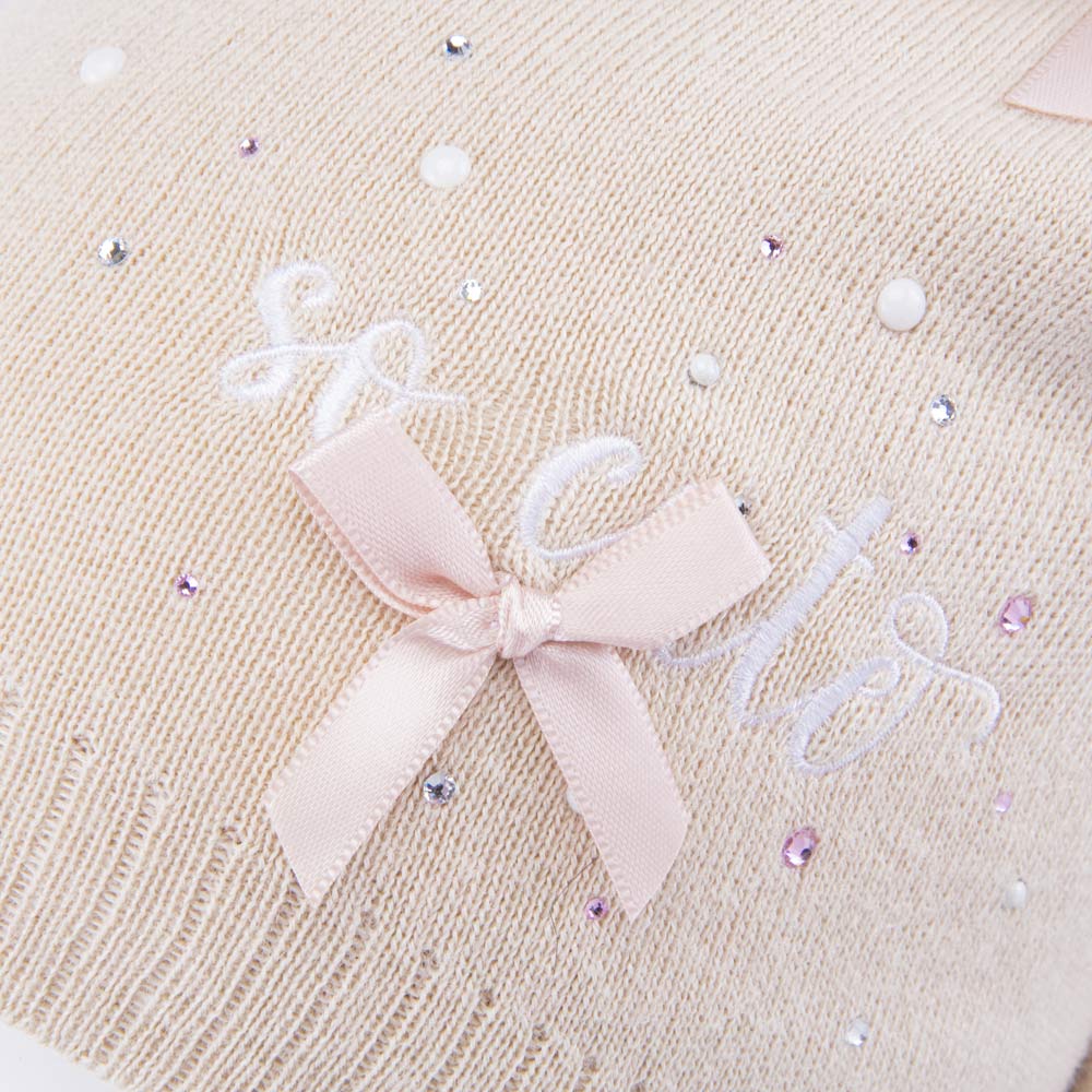 07811441-41 Теплый комплект шапка на завязках+снуд светло-бежевый, все фото 4