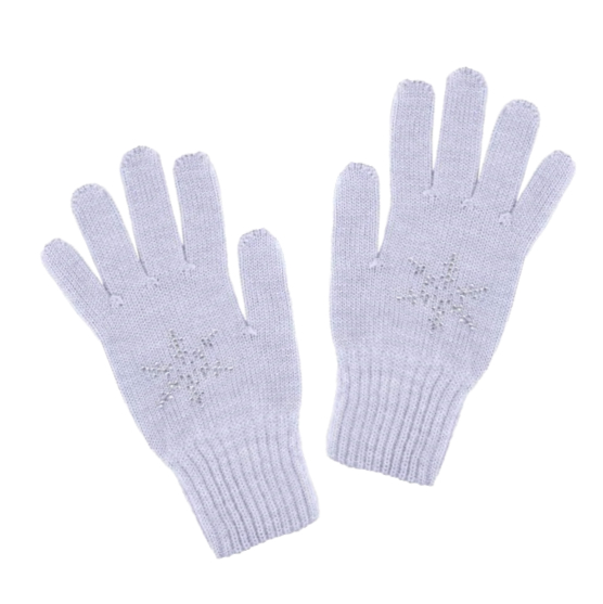 07822171-40 Перчатки для девочек однослойные серо-голубые, все фото 1