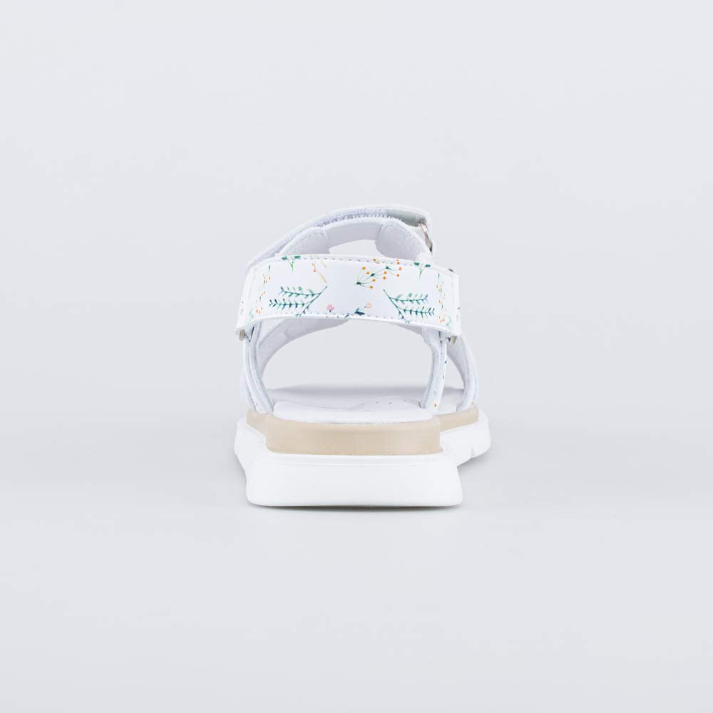 623026-21 Белые босоножки на липучках Цветы , все фото 5
