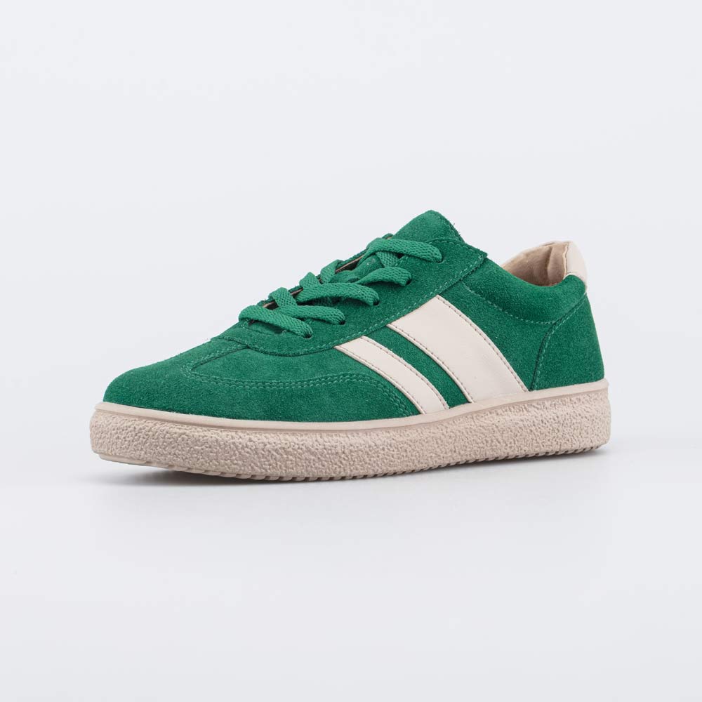 732400-22 Зеленые велюровые полуботинки-кеды, все фото 1