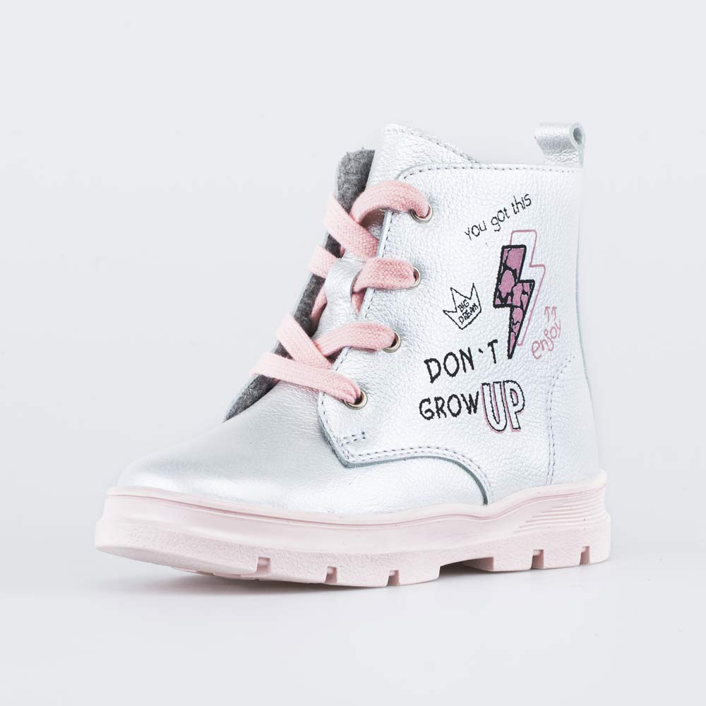 352347-32 Утепленные ботинки на шнурках DGU серебристый, все фото 1