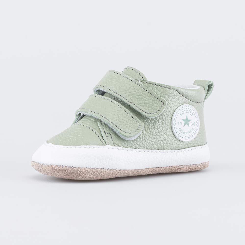 002139-23 Кожаные пинетки на липучке, все фото 1