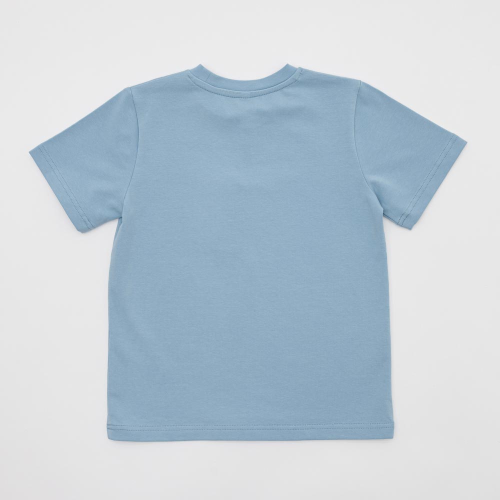 07702074-30 Голубая футболка с принтом для мальчика, все фото 2