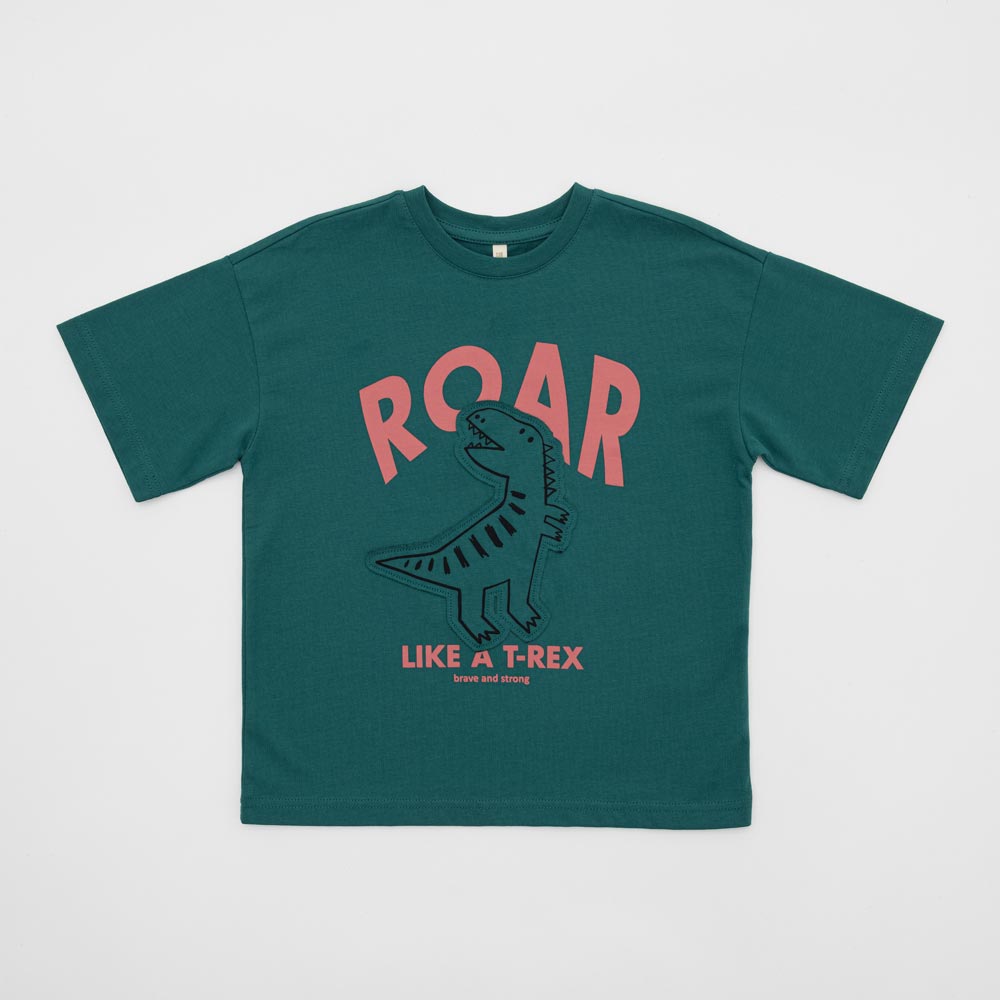 07702075-40 Зеленая футболка с принтом для мальчика, все фото 1