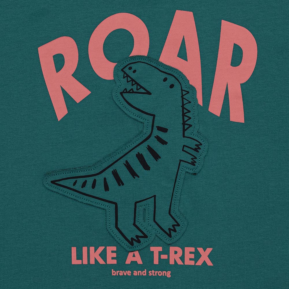 07702075-40 Зеленая футболка с принтом для мальчика, все фото 4