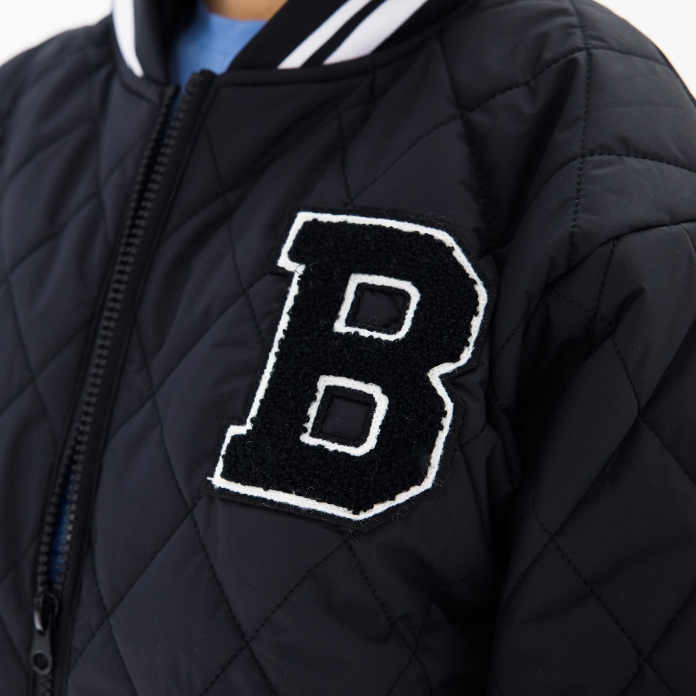 07757067-40 Стеганая куртка-бомбер для мальчика черный, все фото 5