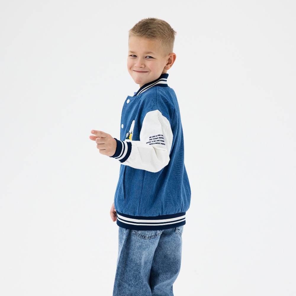 07757069-40 Джинсовая куртка-бомбер для мальчика, все фото 3