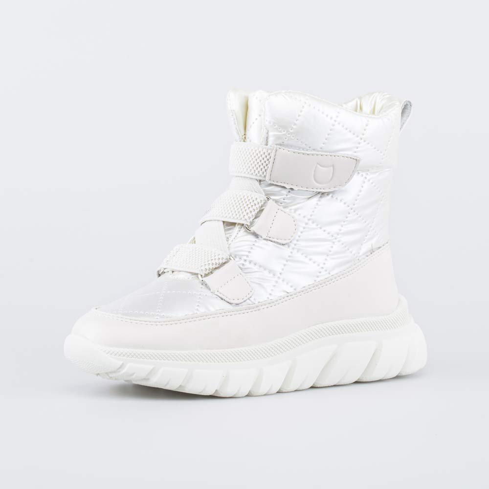 454067-41 Стеганые ботинки-дутики для девочки белый, все фото 1