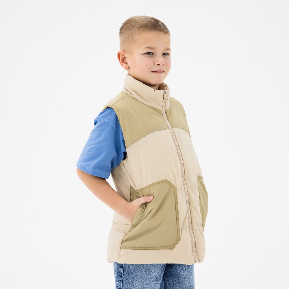 07785005-40 Жилет для мальчика бежевый, все фото 2