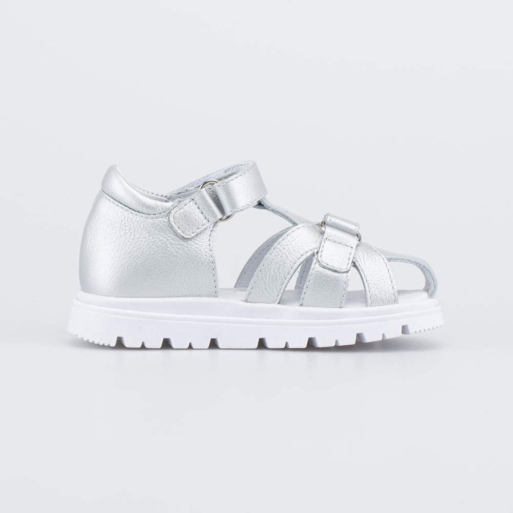 322188-21 Кожаные сандалии на липучках Серебро, все фото 2