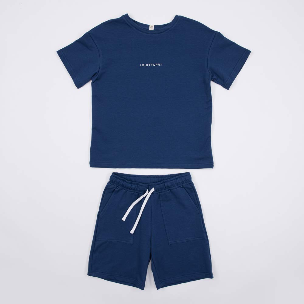 07764060-43 Костюм футболка + шорты для мальчика темно-синий, все фото 1