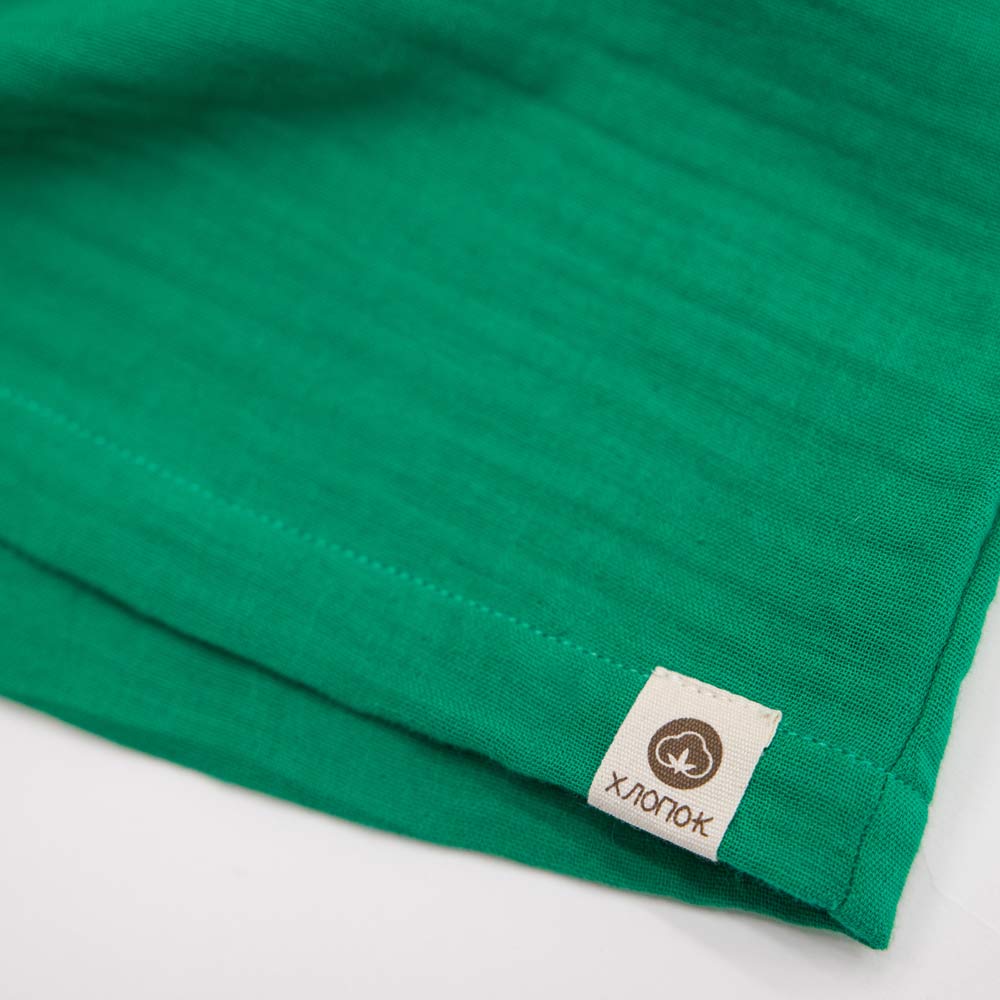 07764075-41 Костюм муслиновый рубашка + шорты зеленый, все фото 3