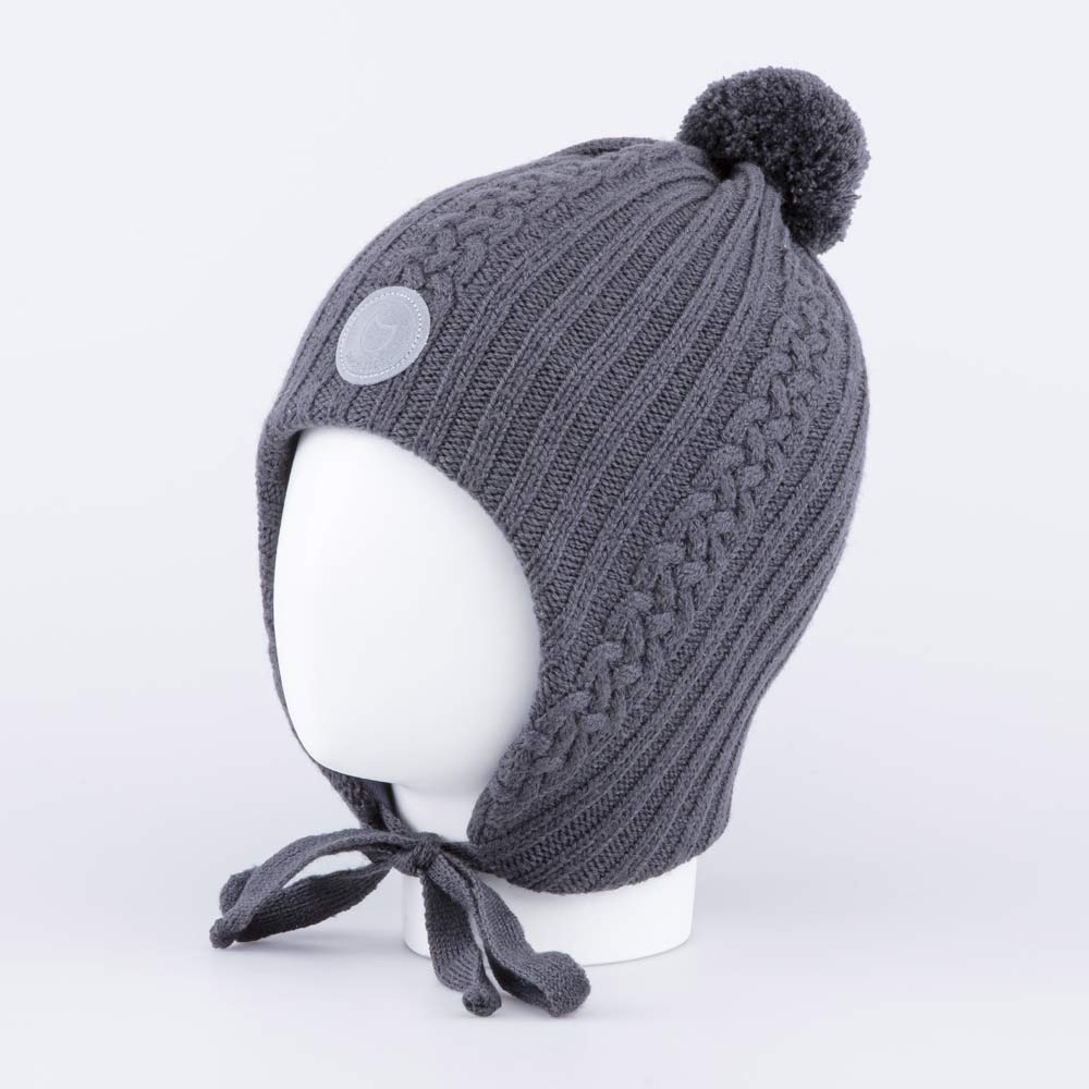 07711439-40 Шапка на завязках серый, все фото 1