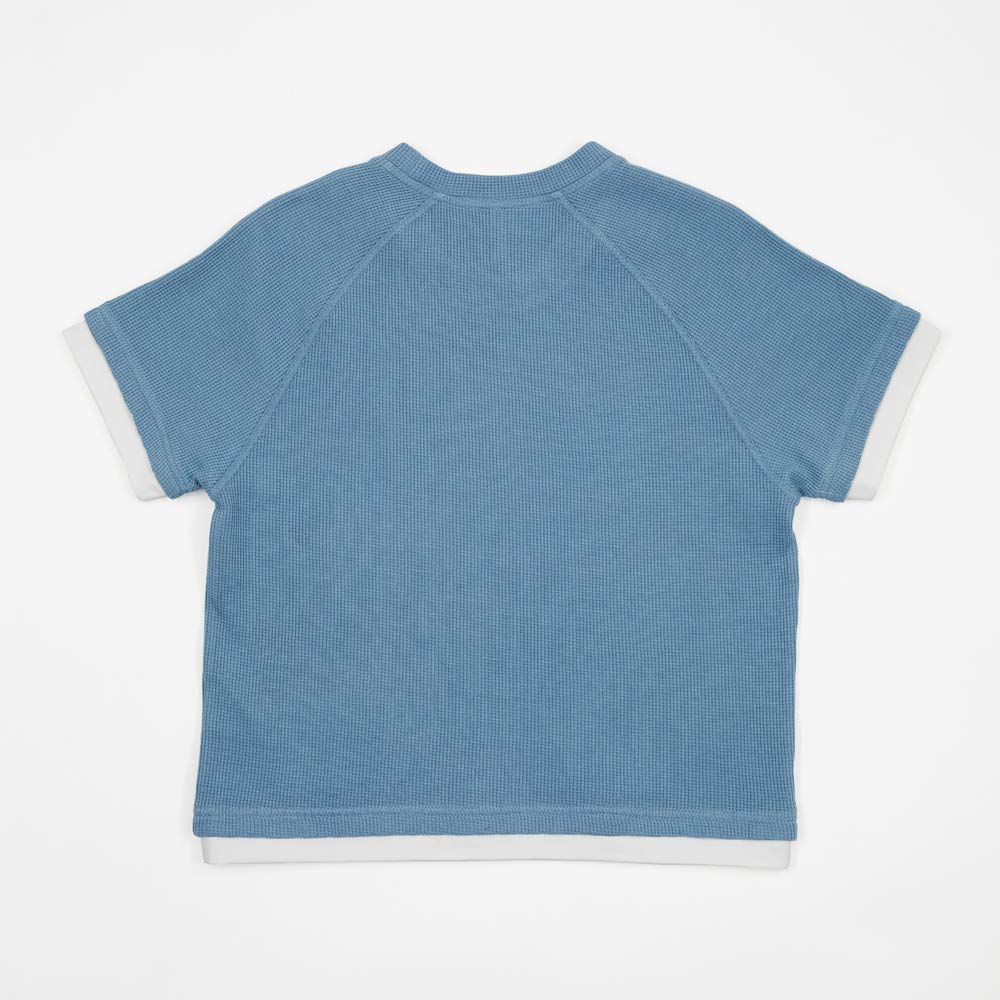 07764090-41 Вафельная футболка для мальчика синий, все фото 2