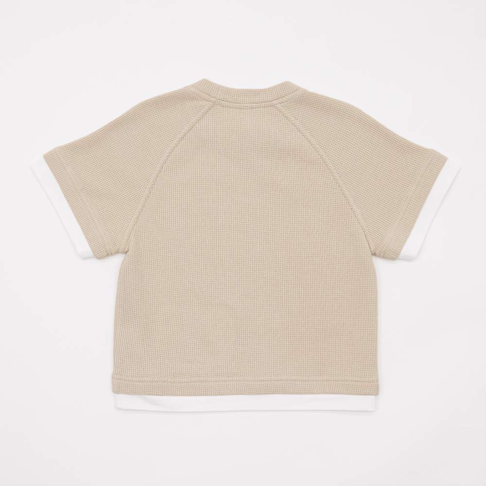 07764090-42 Вафельная футболка для мальчика бежевый, все фото 2