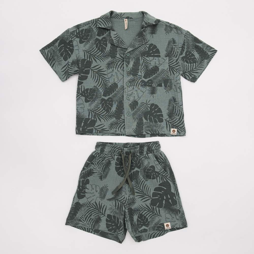 07764093-40 Костюм муслиновый рубашка + шорты Тропики, все фото 1