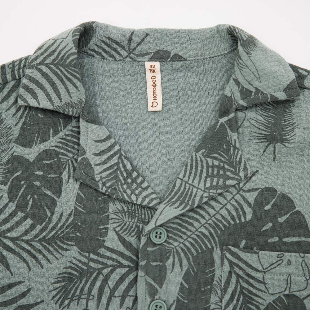 07764093-40 Костюм муслиновый рубашка + шорты Тропики, все фото 4