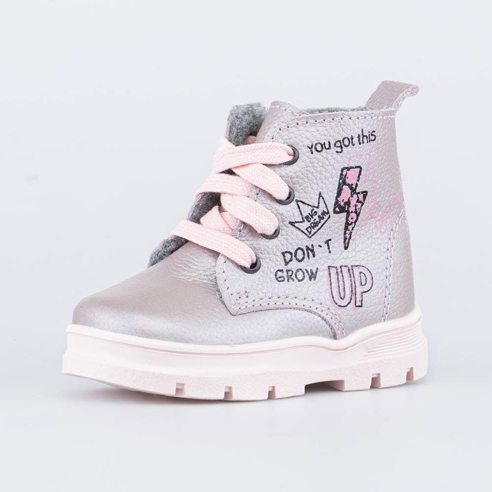 152333-31 Утепленные ботинки на шнурках DGU сиреневый, все фото 1