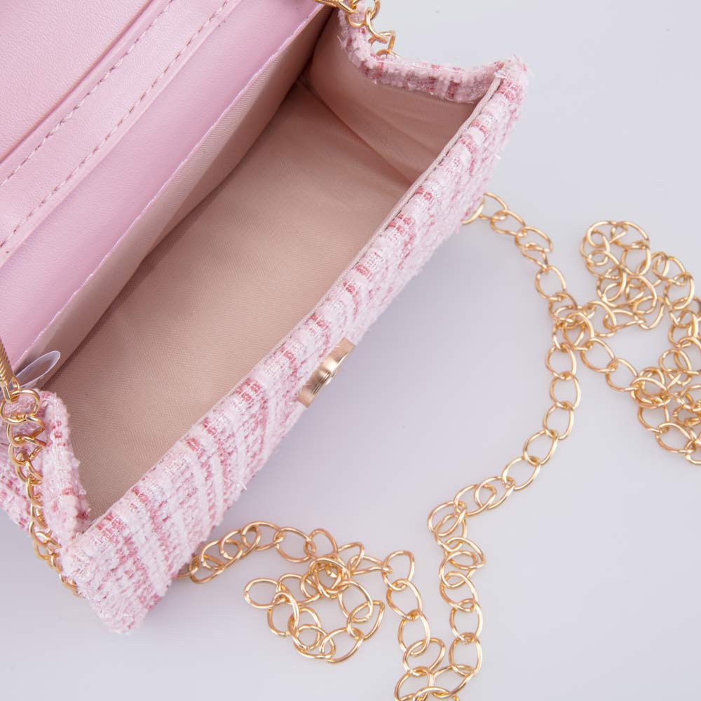 02802372-40 Твидовая сумка кросс-боди детская розовый, все фото 4